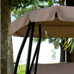 Dondolo da Giardino in Ferro 3 Posti Vorghini Swing Antracite e Tortora