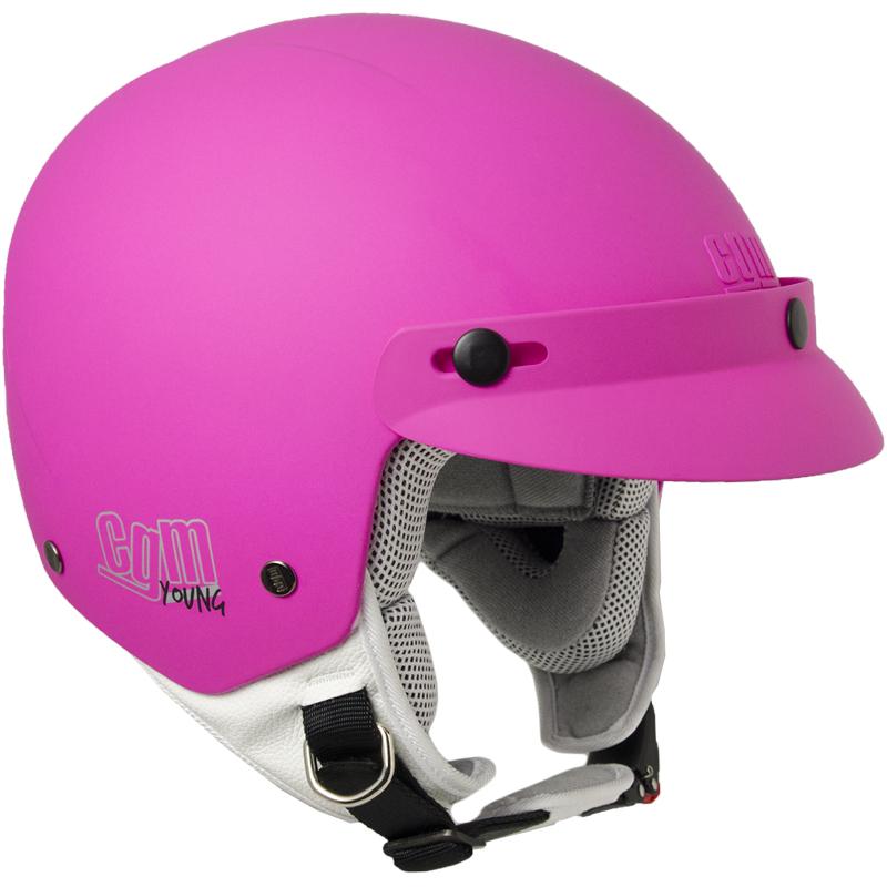 Casco Demi-Jet per Bambini con Frontino CGM Cuba 204A Fucsia Opaco 