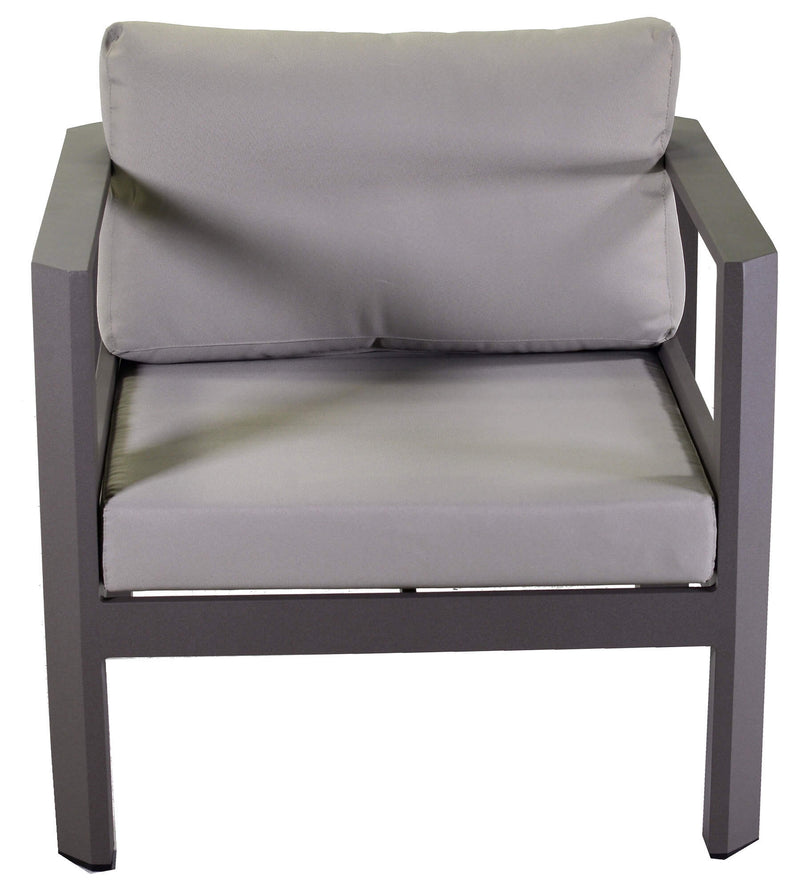 Set da Giardino Divano 2 Poltrone e Tavolino in Alluminio Riverside Tortora