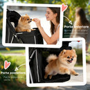 Passeggino per Cani Pieghevole 77x44x102 cm con Cestino e Portabicchiere Peso Max. 10 kg Nero      