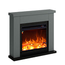 Camino Elettrico da Pavimento 99x88,3x25 cm Effetto Fiamma 1500W Sined Asciano Grigio Scuro