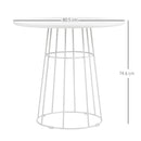 Tavolo da Giardino Ø80,5x74,6 cm in Acciaio e MDF Bianco