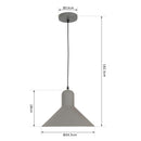 Lampada Design a Sospensione Corpo in Metallo Grigio Esterno Bianco Interno Ø34,5x28 cm 