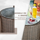 Set Tavolino con 4 Sedie da Giardino in Rattan Sintetico Marrone