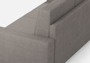 Divano Angolare 5 Posti 226x226x85 cm Sakar in Tessuto Grigio