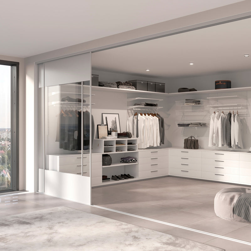 Set 2 Barre Appendiabiti per Armadio Ø27x81,5 cm in Acciaio Emuca Bianco