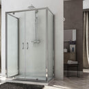 Box Doccia 3 lati 90x130x90 cm 2 Ante Battenti in Cristallo Trasparente 6mm H185 Fosterberg Koge Trio