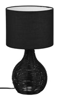 Lampada da Tavolo da Interno Attacco E27 in Tessuto Nero