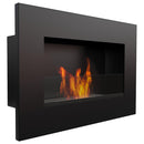 Camino a Bioetanolo da Parete 60x40 cm Flig Huston Nero Con Vetro