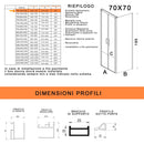 Box Doccia Angolare 2 Ante Saloon in Cristallo Trasparente 6mm H195 Bonussi Marty Varie Misure