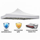 Tetto di Ricambio Impermeabile per Gazebo 2x2 m Market in Tessuto Oxford Bianco   