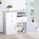 Armadio Guardaroba Scarpiera Modulare in Plastica 6 Cubi Bianco 75x37x73 cm 