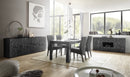 Mobile Buffet 2 Ante 2 Cassetti 180x42x84 cm in Legno TFT Praga Nero Lucido