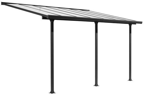 prezzo Tettoia 2,95x4,2 m in Alluminio Bianco Copertura in Policarbonato Grigio