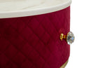 Comodino Toeletta con Puff Vellit Rosso Ø52x70 cm - Ø36x39 cm in Pino e MDF e Metallo      