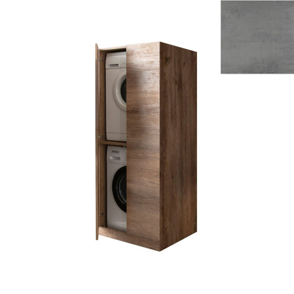 Mobile Lavanderia a Colonna per Lavatrice e Asciugatrice con Ante 70x70x174A cm in Nobilitato Unika Grigio Cemento prezzo