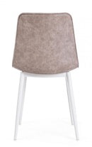 Set 2 Sedie 44x50x80 cm in Similpelle Bianco e Beige