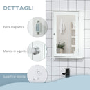 Armadietto a Specchio Bagno Sospeso 41x14x60 cm con Anta Magnetica Ripiano Regolabile in MDF Bianco      