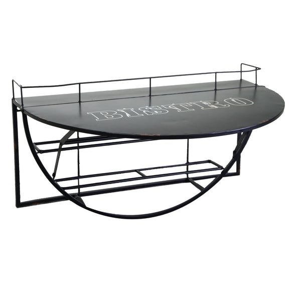 Tavolino da Parete con Mensola 70x47xh40 cm in Ferro Nero prezzo