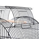Voliera Gabbia per Uccelli 51x51x137 cm in Acciaio e Legno Nera