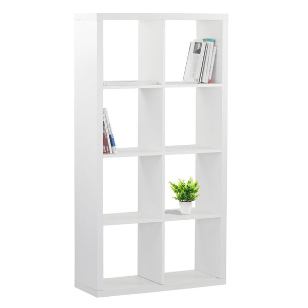 Libreria 8 Ripiani 77x147x30 cm in Legno MDF Bianco Opaco prezzo