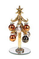 Set 2 Albererlli di Natale 14 cm con Ornamenti in Vetro