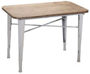 Tavolino Rettangolare in Metallo Top in Legno Edimburgo Bianco