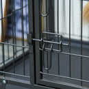 Gabbia per Cani Pieghevole 109,5x71x78 cm con Ruote in Metallo Grigio Scuro