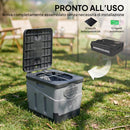 WC Portatile da Campeggio 34x29x20 cm con 12 Pacchetti Coagulanti e 12 Sacchetti di Smaltimento in PP Grigio Scuro      