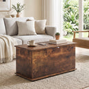 Cassapanca Contenitore 102 L 80x40x45 cm con Coperchio di Sicurezza in Truciolato Marrone Rustico      