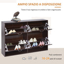Scarpiera Salvaspazio con 4 Cassetti da 24 Paia 120x24x81 cm in Legno Marrone 