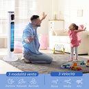 Ventilatore a Torre 45W a 3 Modalità e 3 Velocità con Timer da 12h Ø32 x 96A cm in ABS Nero e Bianco
