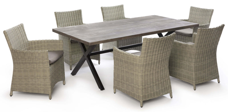 Poltrona da Giardino in Wicker con Cuscino Taddei Adhara Grigia