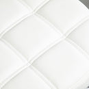 Set 2 Sgabelli Girevoli con Ruote Ø35.5x46-38 cm in Similpelle Bianco