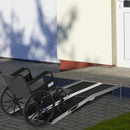 Rampa Pieghevole per Sedia a Rotelle 183x73.5 cm con Rivestimento Antiscivolo e Bordi di Sicurezza in Alluminio Nero      