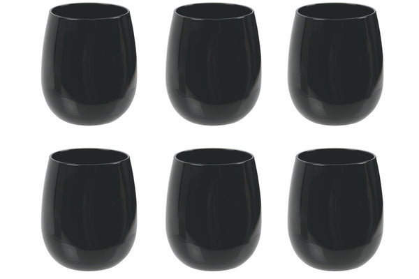sconto Set 6 Bicchieri Acqua in In Vetro 370 ml Villa d'Este Home Tivoli Happy Hour Shiny Black