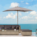 Ombrellone da Giardino 2x3 m in Legno con Copertura Rimovibile in Poliestere Grigio 