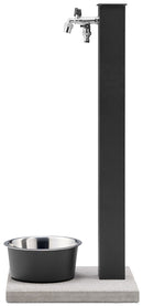 Fontana a Colonna Rubinetto Doppio in Ottone con Base e Vaschetta Abbeveratoio Belfer 42/REX-R Antracite