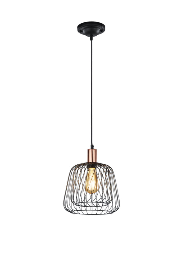 acquista Lampada a Sospensione da Interno E27 in Metallo Nero