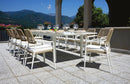 Tavolo Allungabile da Giardino in Alluminio Piano in Doghe Vorghini Camaiore Bianco