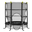 Trampolino Tappeto Elastico per Bambini 3-10 Anni con Rete e Pali Imbottiti in Acciaio Ø163x163 cm in PP e Schiuma Nero