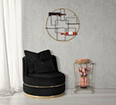 Tavolinetto Decor 41x40x60 cm in Ferro e MDF Oro ANG Nero