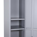 Armadietto Guardaroba in Acciaio 4 Ripiani 2 Porte con Chiusura di Sicurezza Grigio 38x46x180 cm 