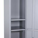 Armadietto Guardaroba in Acciaio 4 Ripiani 2 Porte con Chiusura di Sicurezza Grigio 38x46x180 cm 