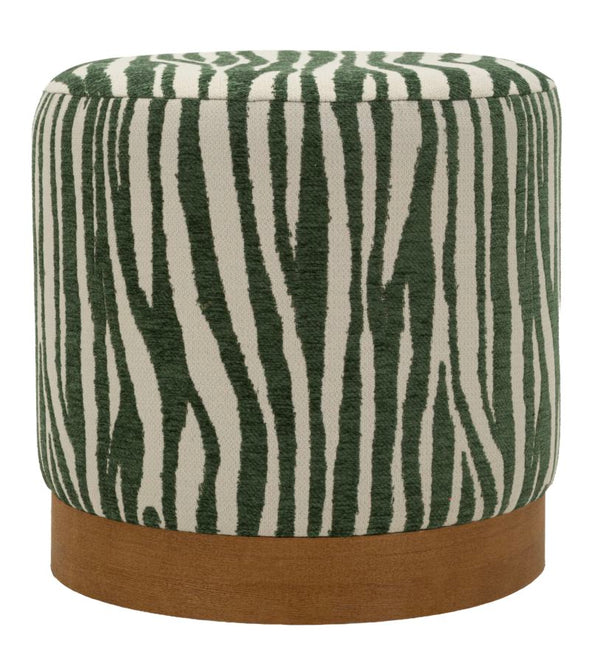 Puff Savana Verde Ø40x40 cm in Compensato e Spugna e Poliestere Verde e Marrone acquista