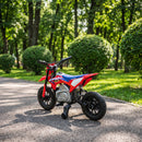 Moto Elettrica per Bambini 3+ Anni Licenza Honda CRF 450R 104x55x67 cm 12 V con Batteria al Litio e Sospensioni in ABS Rosso      