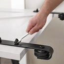 Binario per Porte Scorrevoli con Kit di Accessori 200 cm in Acciaio Emuca Nero