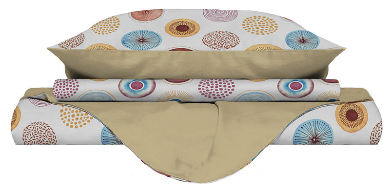 Copripiumino Double Face con Federe Stampato Circle Varie Misure