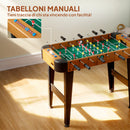 Mini Calcio Balilla 92x75x71 cm con 22 Giocatori 2 Palline 8 Aste e Segnapunti in MDF Marrone      