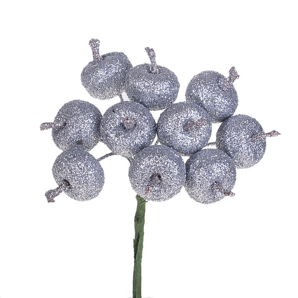 prezzo Set 24 Pick Mele Glitter H12,5 cm Silver